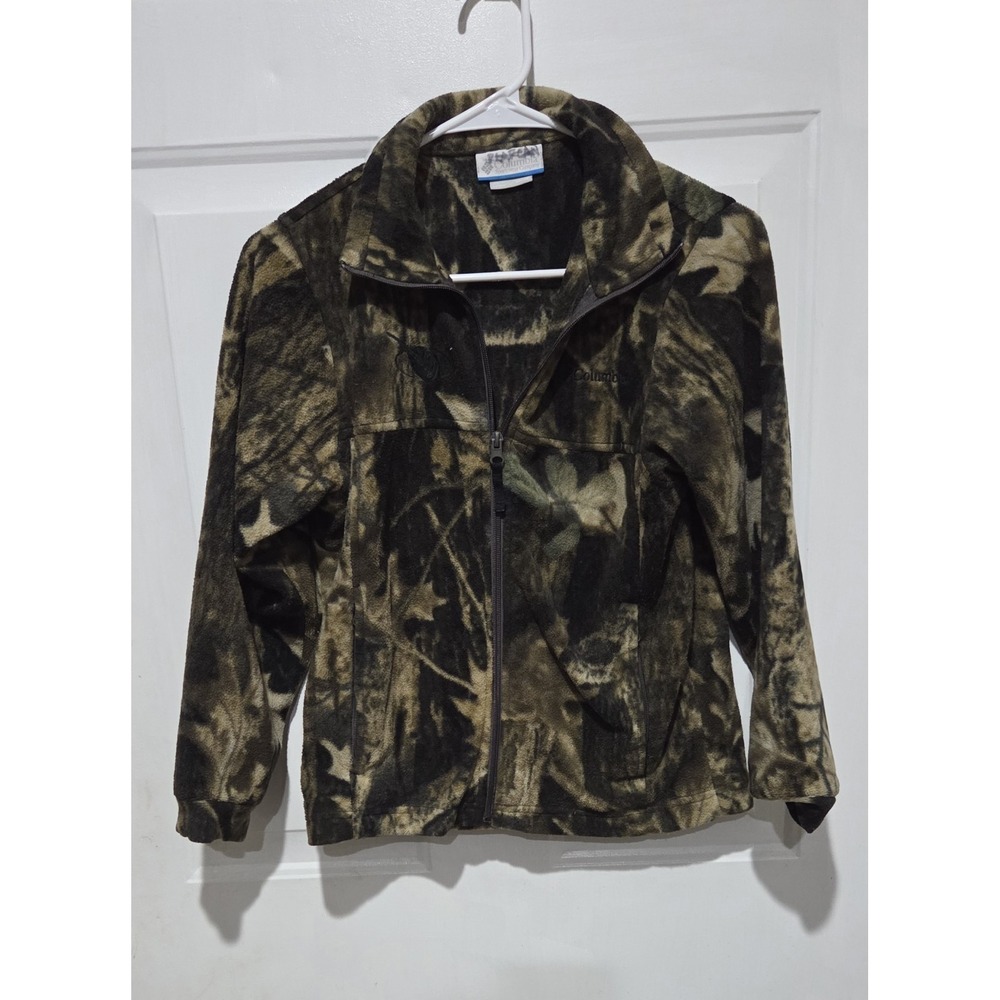 Columbia Camo Camoflage Mack Prairie Wing Fleece Full Zip Jacket Youth L (10/12)